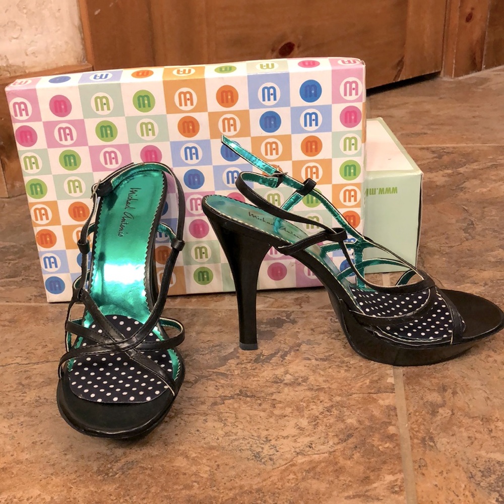Michael Antonio Austin Black 4 1/2 Inch Women’s Strappy Heel Size 8